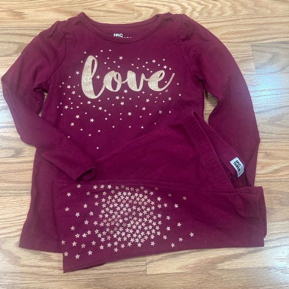 Epic thread burgundy long sleeve set size 5 - Picture 2 of 9